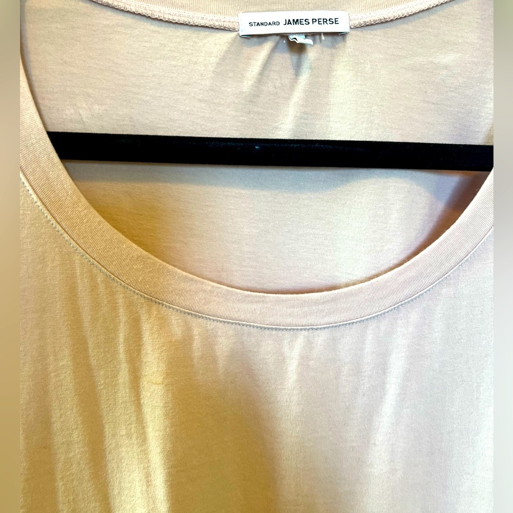 James Perse Standard Deep Scoop Neck T-shirt. Light Pink. Size 1 - Picture 9 of 16